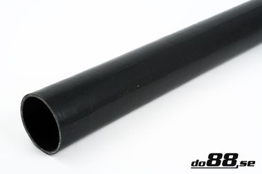 Silikoniletku Suora Musta 3,5'' (89mm)