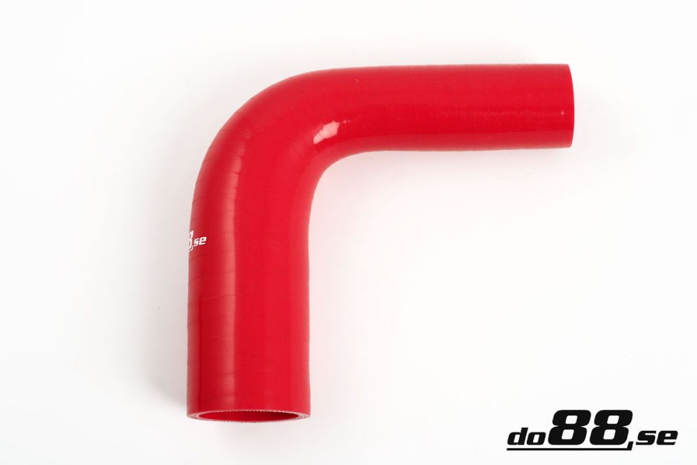 Silicone Hose Red 90 degree 1 - 1,5\'\' (25 - 38mm) in the group Silicone hose / hoses / Silicone hose Red / Reducing elbow / 90 degree at do88 AB (RBR90G25-38)