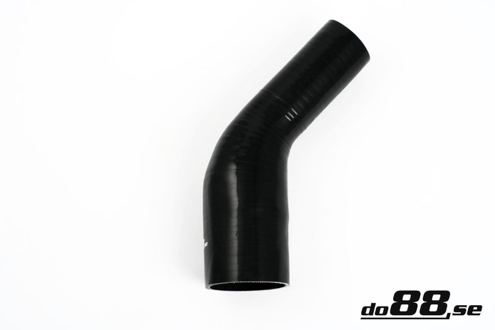 Silicone Hose Black 45 degree 2,25 - 2,5\'\' (57 - 63mm) in the group Silicone hose / hoses / Silicone hose Black / Reducing elbow / 45 degree at do88 AB (SBR45G57-63)