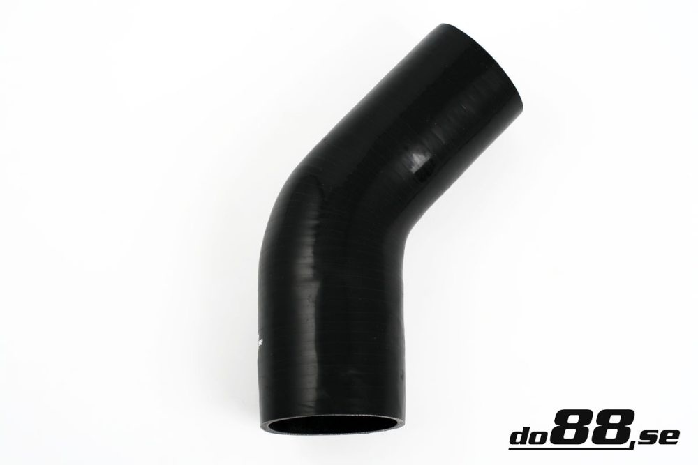 Silicone Hose Black 45 degree 3 - 3,25\'\' (76-83mm) in the group Silicone hose / hoses / Silicone hose Black / Reducing elbow / 45 degree at do88 AB (SBR45G76-83)