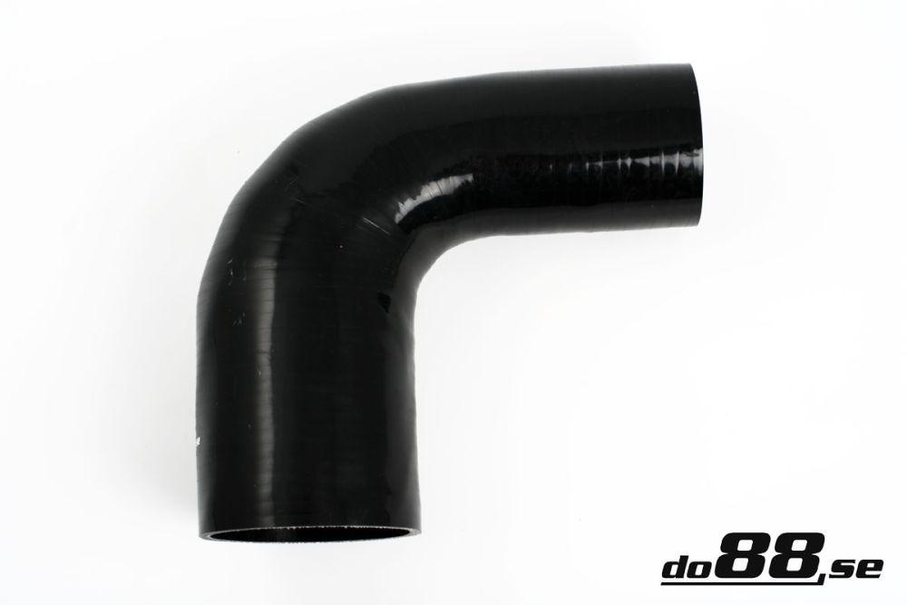 Silicone Hose Black 90 degree 3,5 - 4\'\' (89 - 102mm) in the group Silicone hose / hoses / Silicone hose Black / Reducing elbow / 90 degree at do88 AB (SBR90G89-102)