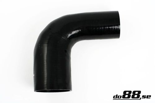 Silicone Hose Black 90 degree 3 - 4'' (76 - 102mm) in the group Silicone hose / hoses / Silicone hose Black / Reducing elbow / 90 degree at do88 AB (SBR90G76-102)