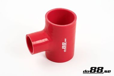 Silikonslang Röd T 2,5'' + 1,25'' (63+32mm)