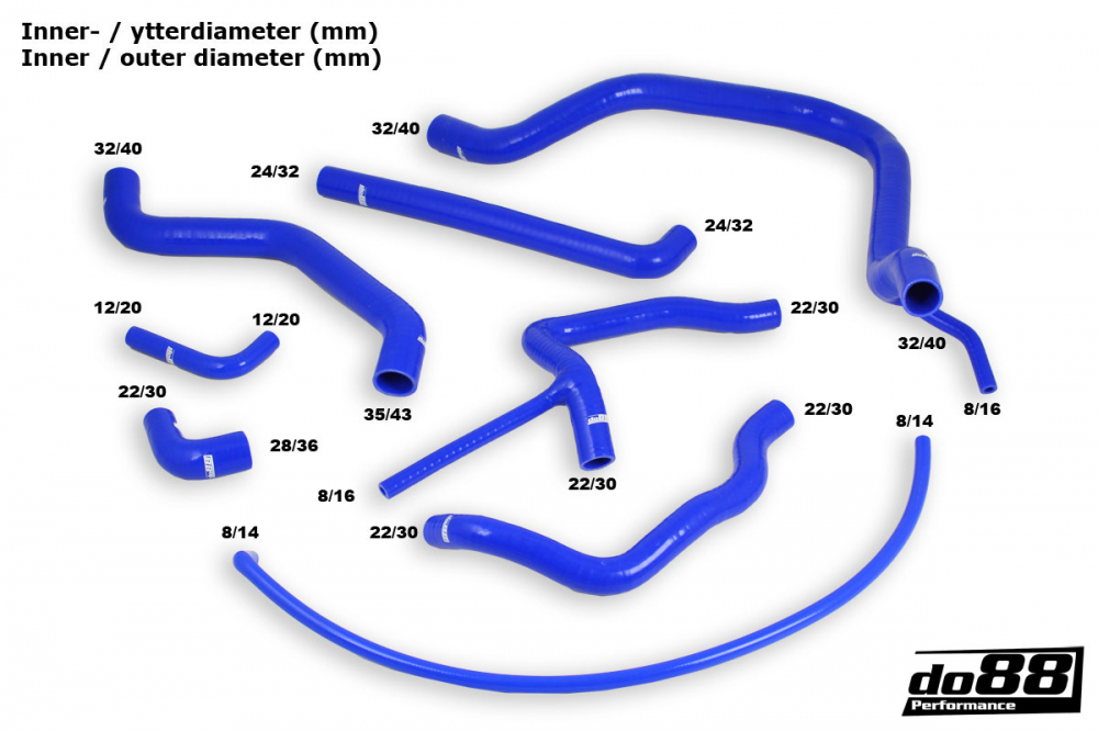 SAAB 900 Turbo 8693 Coolant hoses og900 Saab Hose kits
