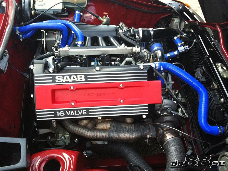 16 Valve Red Silicone Vacuum Hose Kit 84-93 Saab 900//Saab 900 Turbo
