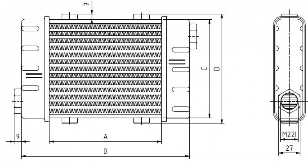 Setrab SlimLine oljekylare 10 rad 420mm Setrab SlimLine oljekylare 10 rad 420mm
