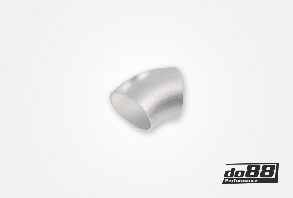 Aluminiumrör 45° 60x3 mm, lång radie