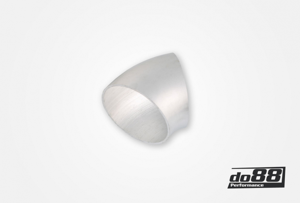Aluminiumrör 45° 76x3 mm, kort radie Aluminiumrör 45° 76x3 mm, kort radie