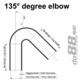 Silikonslang Blå 135 grader 3,5´´ (89mm)