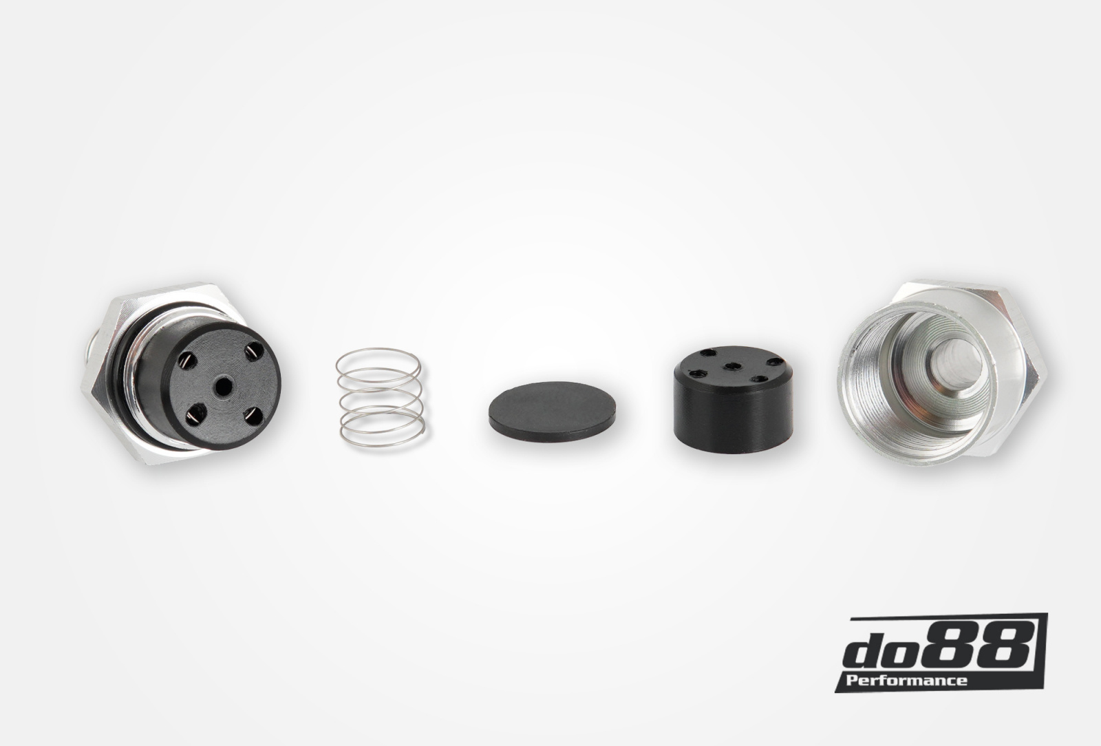 Backventil för 8mm slang, Aluminium