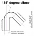 Silikonslang Röd 135 grader 1,25´´ (32mm) Silikonslang Röd 135 grader 1,25´´ (32mm)