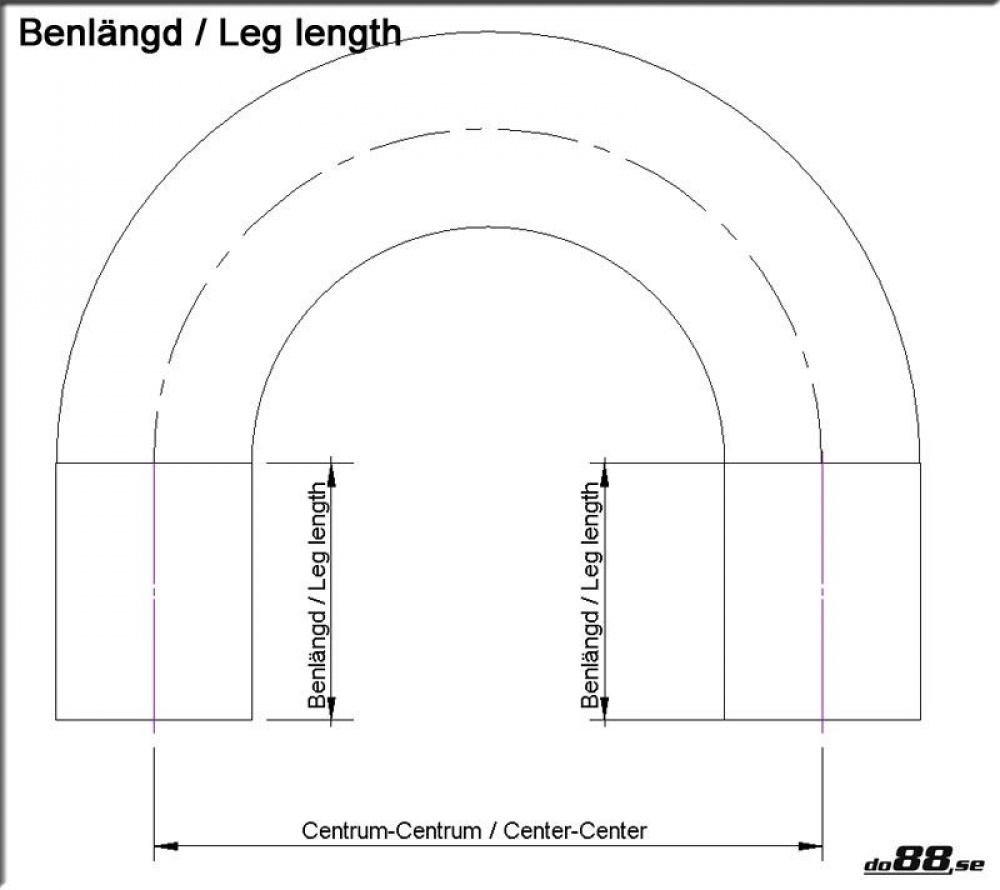 Silikonslang Röd 180 grader 3´´ (76mm) Silikonslang Röd 180 grader 3´´ (76mm)