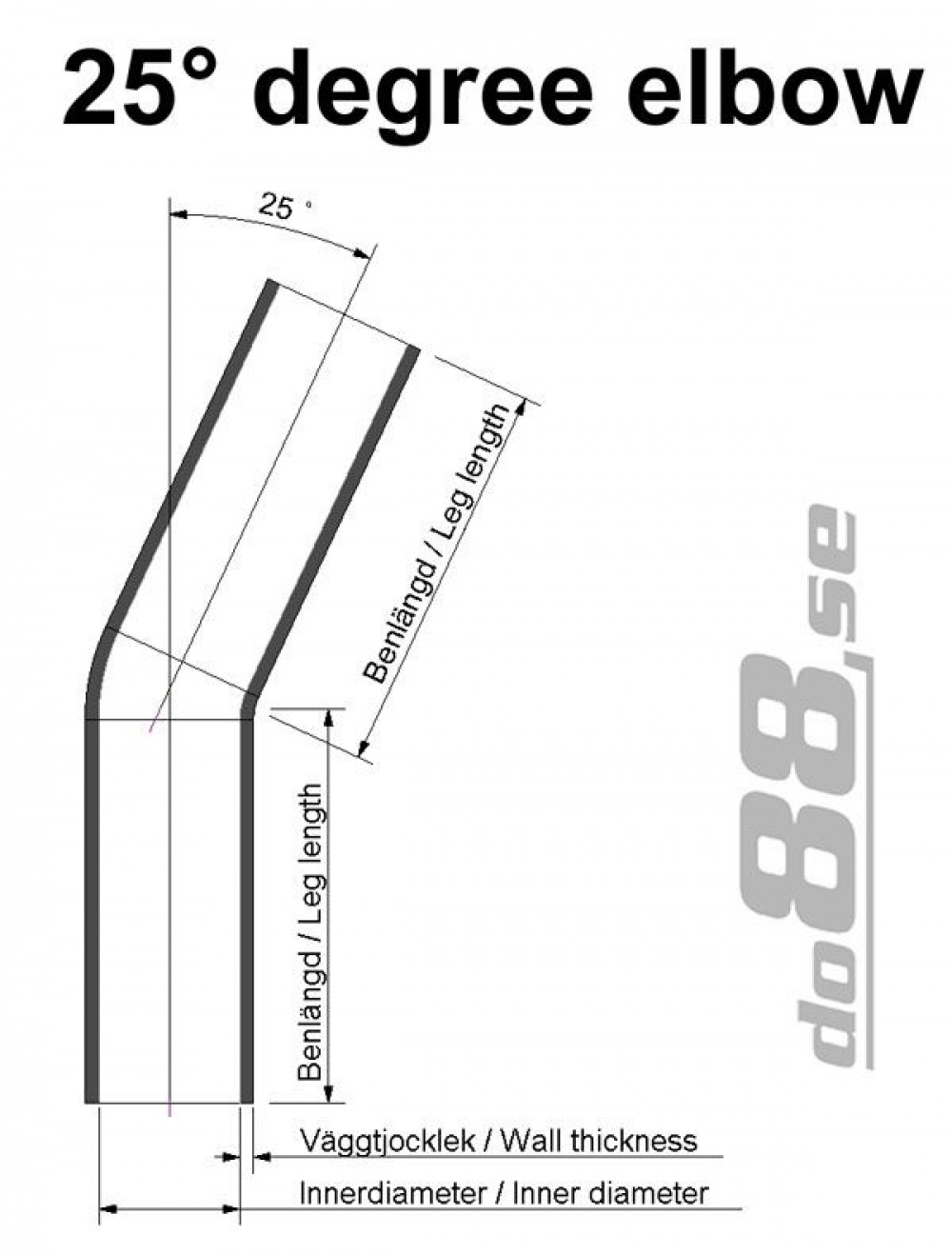Silikonslang Röd 25 grader 2,5´´ (63mm) Silikonslang Röd 25 grader 2,5´´ (63mm)