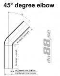 Silikonslang Röd 45 grader 3,5´´ (89mm) Silikonslang Röd 45 grader 3,5´´ (89mm)