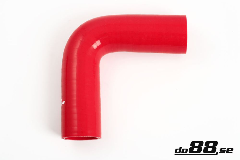 Silicone Hose Red 90 degree 1\'\' (25mm) in the group Silicone hose / hoses / Silicone hose Red / Elbows / 90 degree at do88 AB (RB90G25)