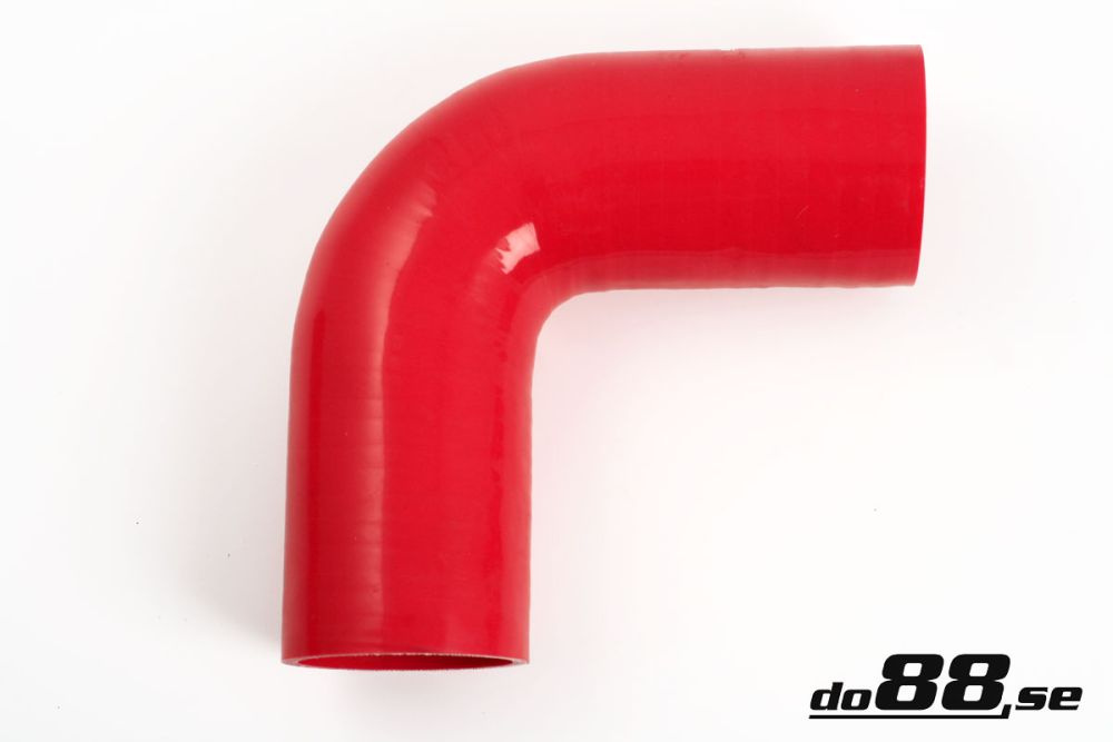 Silicone Hose Red 90 degree 2,5\'\' (63mm) in the group Silicone hose / hoses / Silicone hose Red / Elbows / 90 degree at do88 AB (RB90G63)