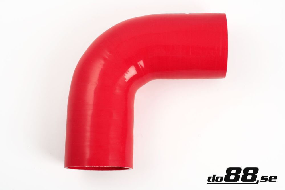 Silicone Hose Red 90 degree 3,125\'\' (80mm) in the group Silicone hose / hoses / Silicone hose Red / Elbows / 90 degree at do88 AB (RB90G80)