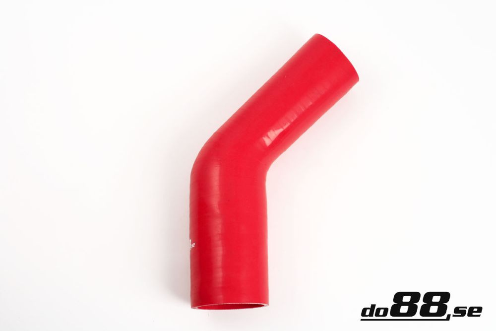 Silicone Hose Red 45 degree 2 - 2,25\'\' (51 - 57mm) in the group Silicone hose / hoses / Silicone hose Red / Reducing elbow / 45 degree at do88 AB (RBR45G51-57)