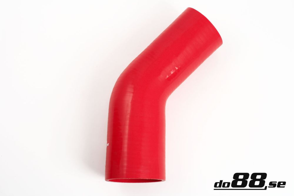 Silicone Hose Red 45 degree 2,5 - 2,75\'\' (63 - 70mm) in the group Silicone hose / hoses / Silicone hose Red / Reducing elbow / 45 degree at do88 AB (RBR45G63-70)