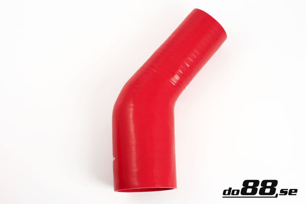 Silicone Hose Red 45 degree 3 - 4\'\' (76 - 102mm) in the group Silicone hose / hoses / Silicone hose Red / Reducing elbow / 45 degree at do88 AB (RBR45G76-102)