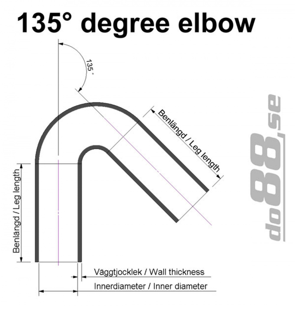 Silikonslang Svart 135 grader 0,875´´ (22mm) Silikonslang Svart 135 grader 0,875´´ (22mm)