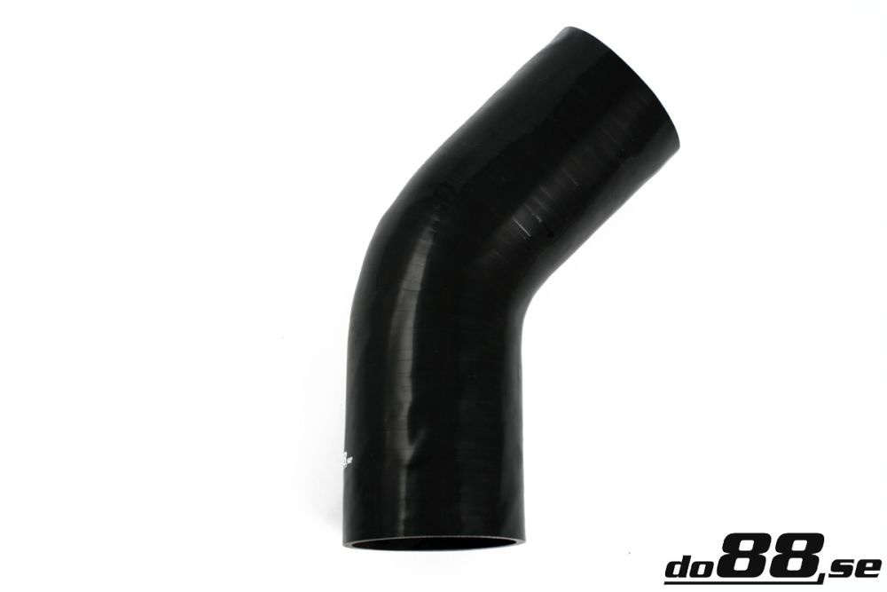 Silicone Hose Black 45 degree 4\'\' (102mm) in the group Silicone hose / hoses / Silicone hose Black / Elbows / 45 degree at do88 AB (SB45G102)