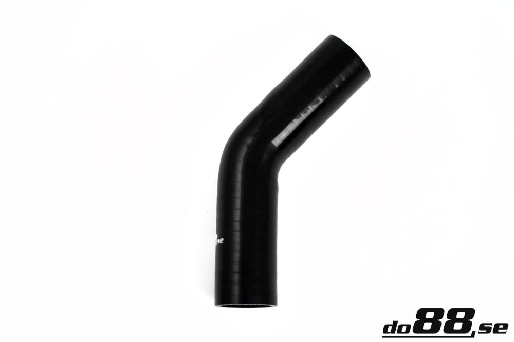 Silicone Hose Black 45 degree 0,875\'\' (22mm) in the group Silicone hose / hoses / Silicone hose Black / Elbows / 45 degree at do88 AB (SB45G22)