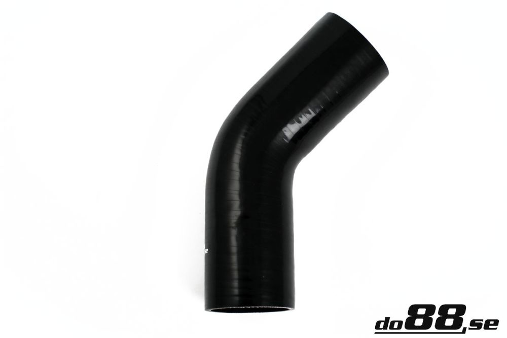 Silicone Hose Black 45 degree 2,5\'\' (63mm) in the group Silicone hose / hoses / Silicone hose Black / Elbows / 45 degree at do88 AB (SB45G63)