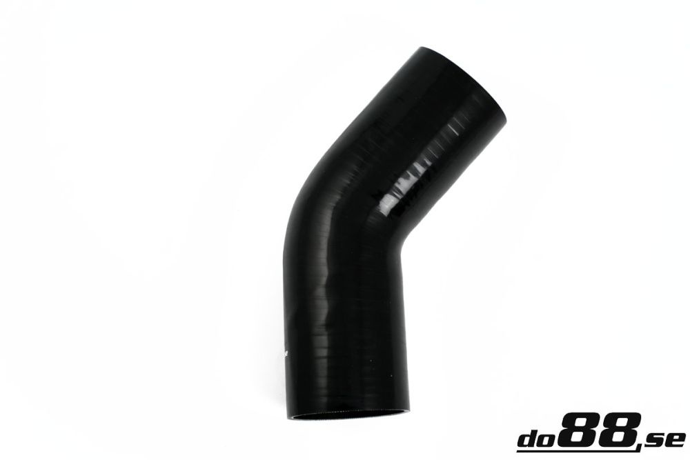 Silicone Hose Black 45 degree 3,5\'\' (89mm) in the group Silicone hose / hoses / Silicone hose Black / Elbows / 45 degree at do88 AB (SB45G89)