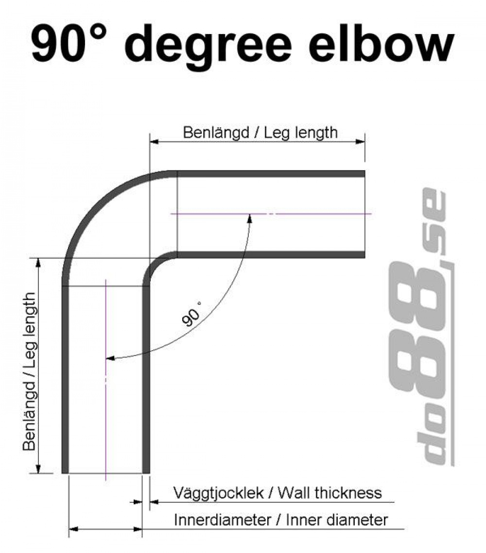 Silikonslang Svart 90 grader 4,25´´ (108mm) Silikonslang Svart 90 grader 4,25´´ (108mm)