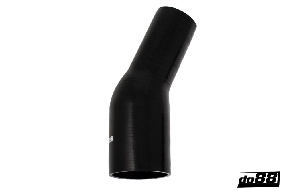 Silicone Hose Black 25 degree 3 - 4\'\' (76 - 102mm) in the group Silicone hose / hoses / Silicone hose Black / Reducing elbow / 25 degree at do88 AB (SBR25G76-102)