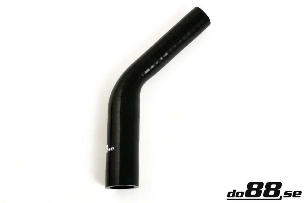 Silicone Hose Black 45 degree 0,625 - 1\'\' (16-25mm) in the group Silicone hose / hoses / Silicone hose Black / Reducing elbow / 45 degree at do88 AB (SBR45G16-25)