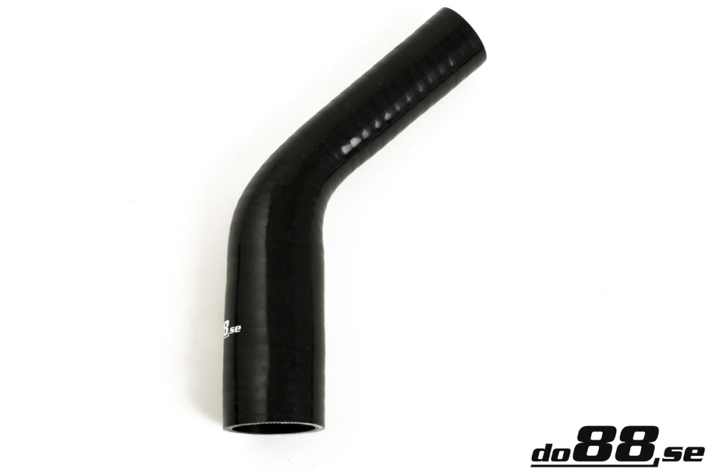 Silicone Hose Black 45 degree 0,75 - 1,25\'\' (19-32mm) in the group Silicone hose / hoses / Silicone hose Black / Reducing elbow / 45 degree at do88 AB (SBR45G19-32)