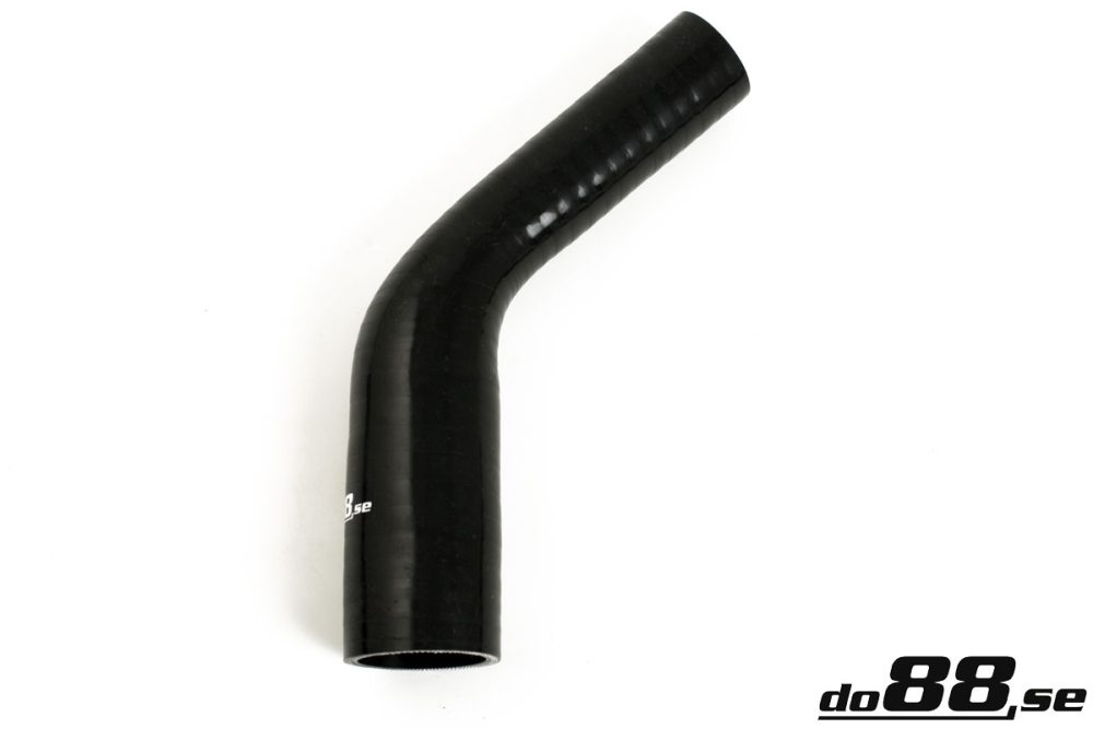 Silicone Hose Black 45 degree 1,25 - 1,375\'\' (32-35mm) in the group Silicone hose / hoses / Silicone hose Black / Reducing elbow / 45 degree at do88 AB (SBR45G32-35)