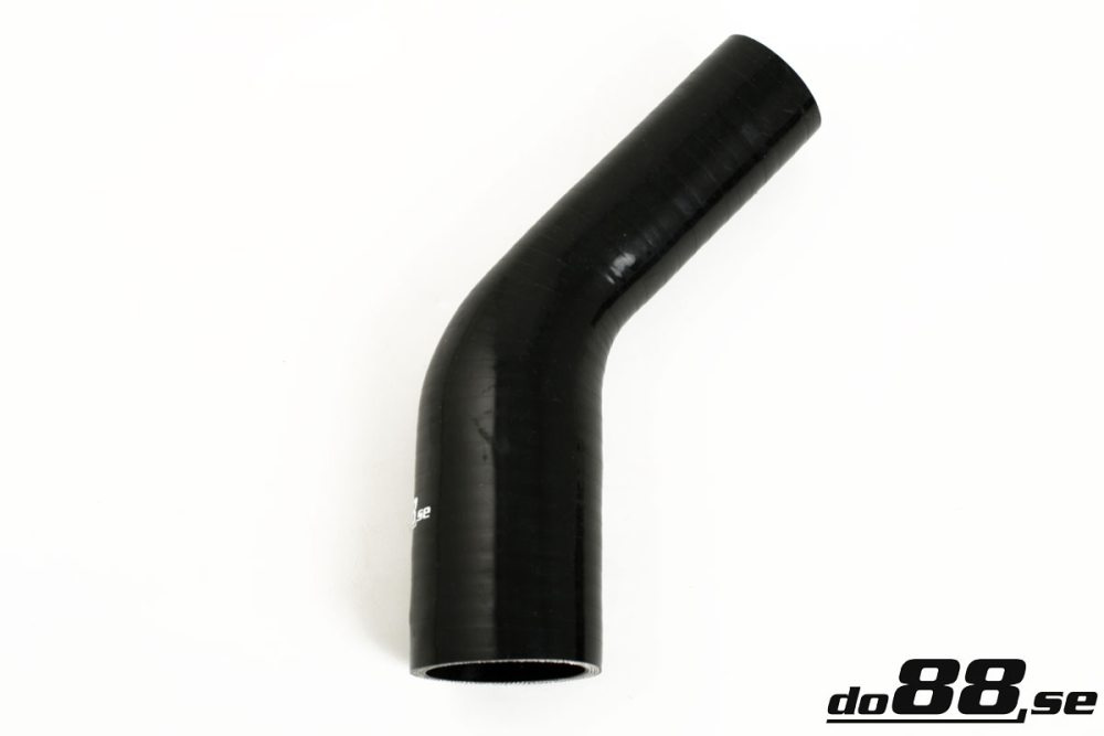 Silicone Hose Black 45 degree 1,75 - 2\'\' (45-51mm) in the group Silicone hose / hoses / Silicone hose Black / Reducing elbow / 45 degree at do88 AB (SBR45G45-51)