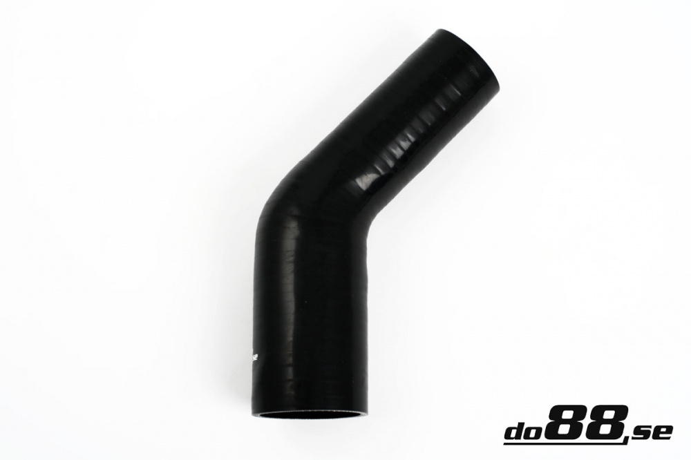 Silicone Hose Black 45 degree 1,75 - 2,5\'\' (45-63mm) in the group Silicone hose / hoses / Silicone hose Black / Reducing elbow / 45 degree at do88 AB (SBR45G45-63)