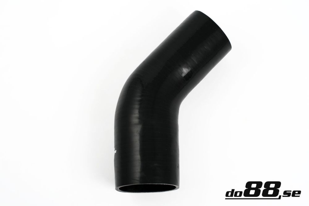 Silicone Hose Black 45 degree 2,5 - 3\'\' (63 - 76mm) in the group Silicone hose / hoses / Silicone hose Black / Reducing elbow / 45 degree at do88 AB (SBR45G63-76)