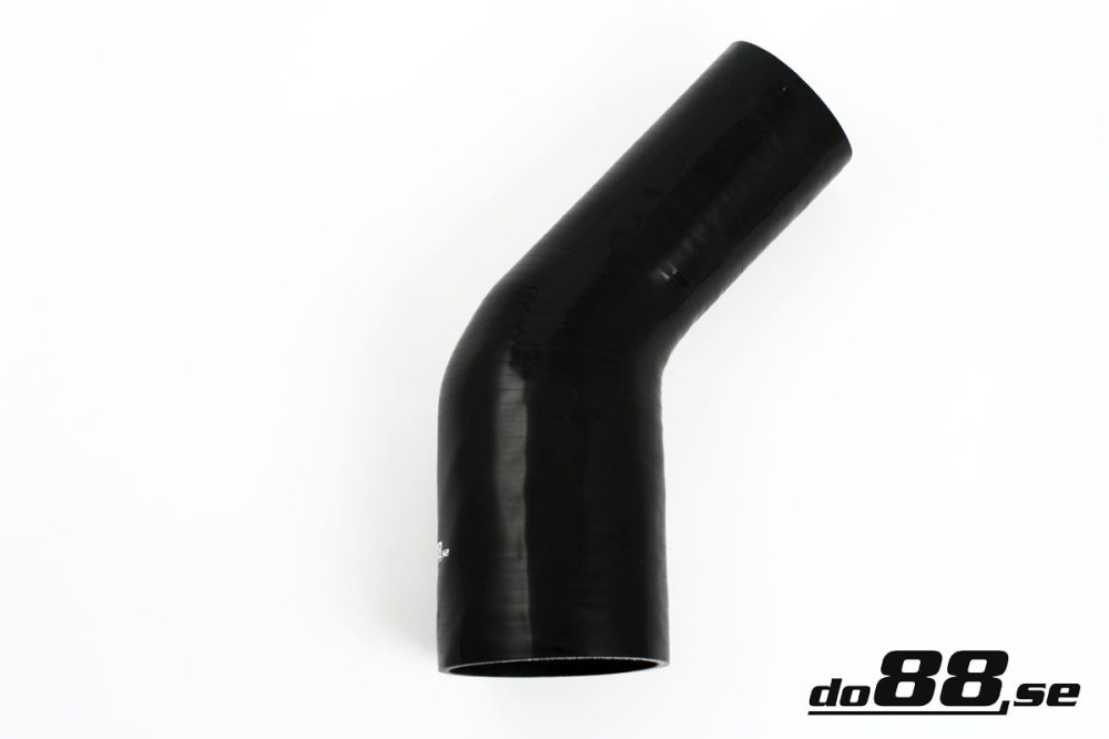Silicone Hose Black 45 degree 3,5 - 4\'\' (89-102mm) in the group Silicone hose / hoses / Silicone hose Black / Reducing elbow / 45 degree at do88 AB (SBR45G89-102)