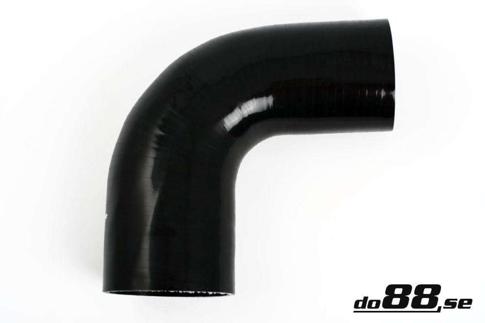 Silicone Hose Black 90 degree 2,75 - 3,5\'\' (70 - 89mm) in the group Silicone hose / hoses / Silicone hose Black / Reducing elbow / 90 degree at do88 AB (SBR90G70-89)