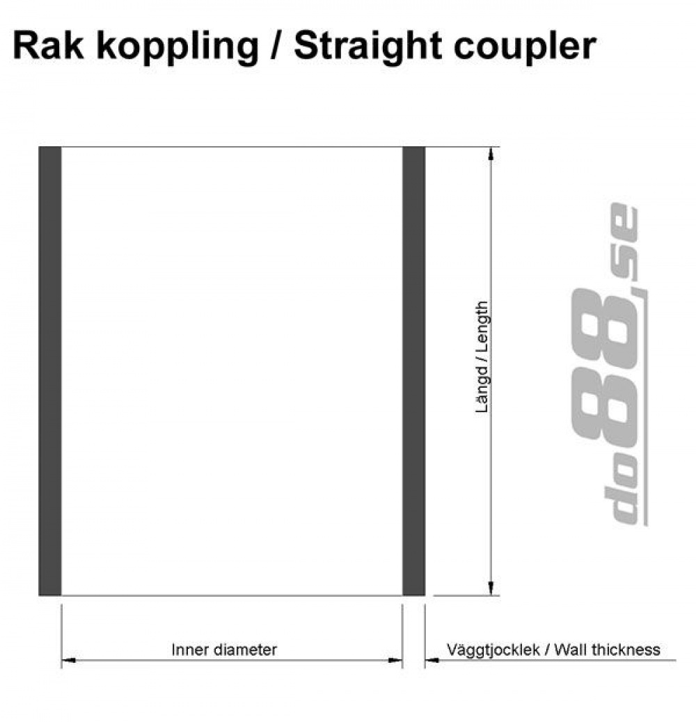 Silikonslang Svart Koppling 2´´ (51mm) Silikonslang Svart Koppling 2´´ (51mm)
