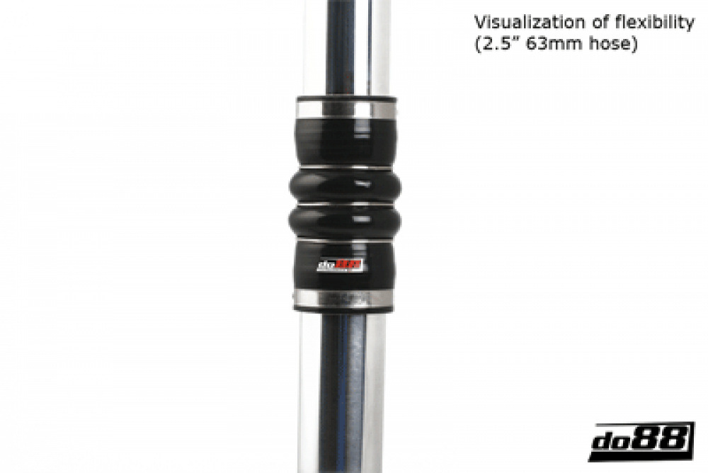 Silikonslang Svart Flexkoppling 2-Steg 2,5´´ (63mm)