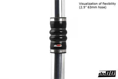 Silikonslang Svart Flexkoppling 2-Steg 3,5´´ (89mm)