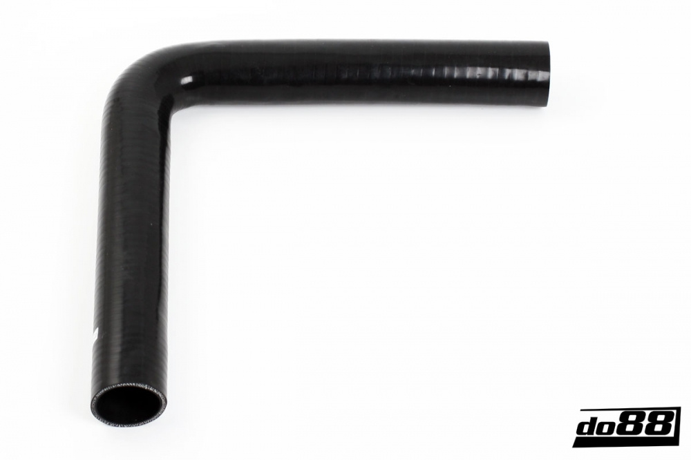 Silikonslang Svart 90 grader långt ben 2,375´´ (60mm)