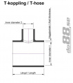 Silikonslang Svart T 3´´ + 1,25´´ (76+32mm) Silikonslang Svart T 3´´ + 1,25´´ (76+32mm)
