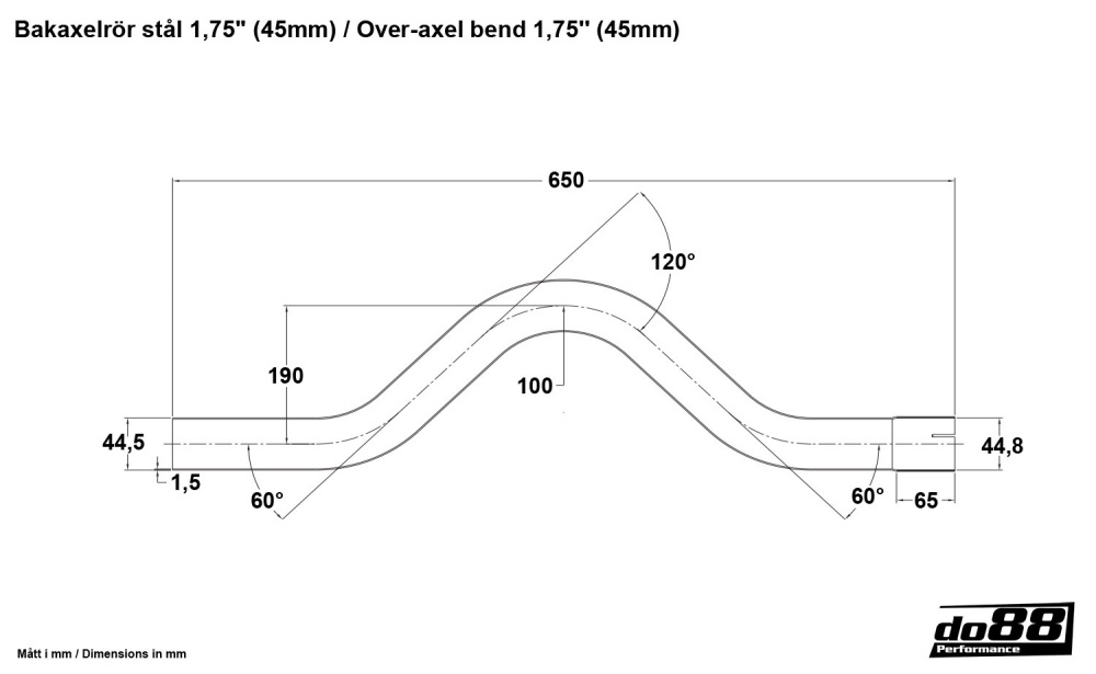 Bakaxelrör stål 1,75´´ (45mm)