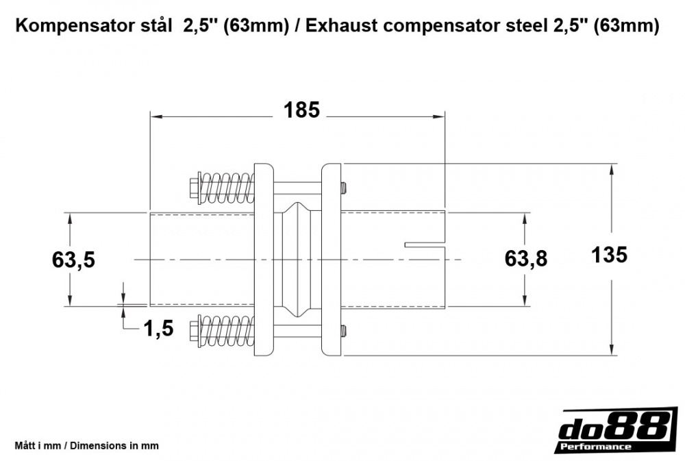 Kompensator stål  2,5´´ (63mm)