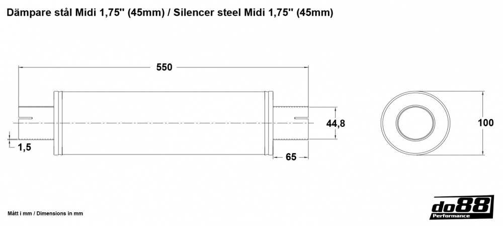 Dämpare stål Midi 1,75´´ (45mm) Dämpare stål Midi 1,75´´ (45mm)